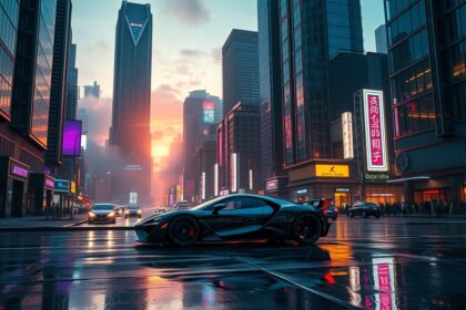 a wide landscape cinematic shot depicting a hyper realistic next generation video game environmen