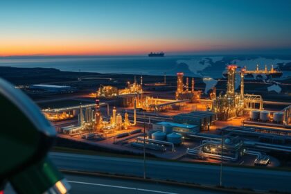 a wide sweeping landscape view that visually connects the micro and macro aspects of global energy